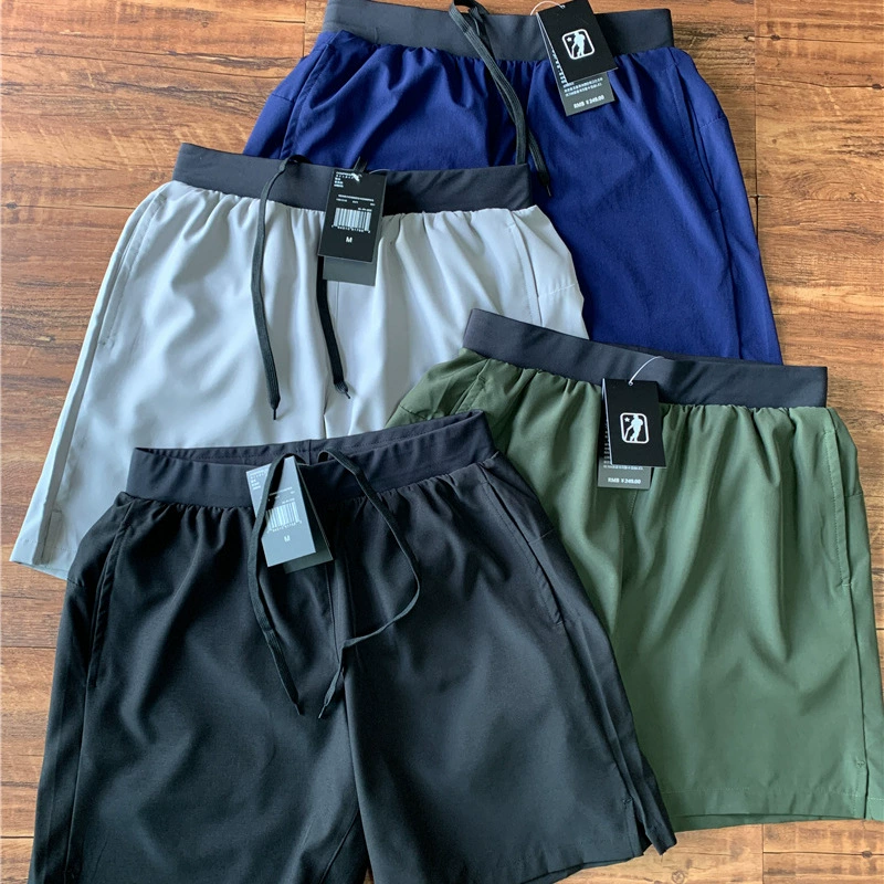 Мужские летние спортивные шорты из функциональной ткани, дышащие, с четырехсторонним растяжением, быстросохнущие, для активного отдыха, шорты-пятишорты.