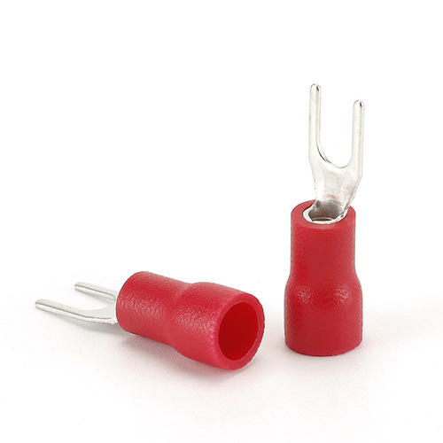 Factory Supply SV Red U-shaped Pre-insulated Compression Connector Copper Spade Terminal Open Connector Wholesale