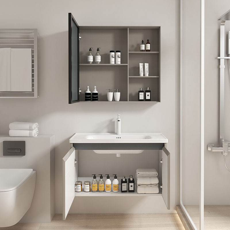 Lavabo combinación baño gabinete de baño Acero inoxidable integrado lavabo cerámica moderno simple 36cm ancho