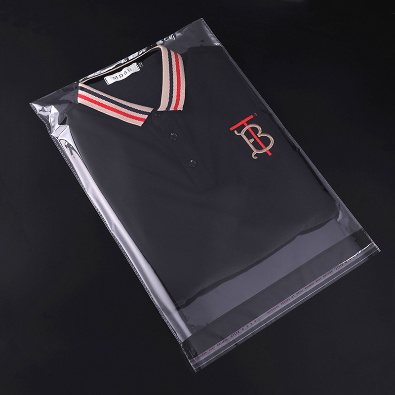 Ancho 20cm de doble cara de 5 hilos OPP bolsa autoadhesiva bolsa de embalaje bolsa de plástico transparente de embalaje adhesivo de ropa