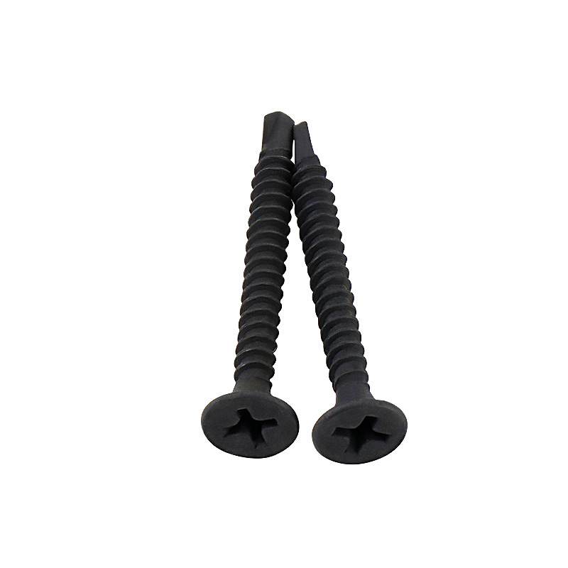 카본 스틸 크로스 홈 호른 헤드 드릴 테일 네일 드라이 벽 네일 드릴 테일 스크류 블랙 인 셀프 태핑 도브 테일 스크류 M3.5