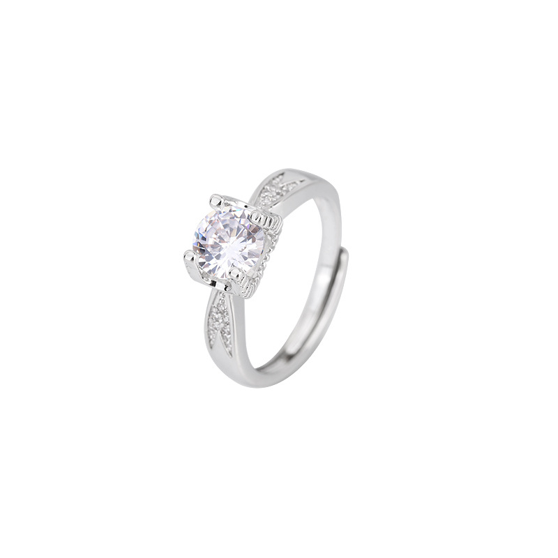 Internet celebrity live streamingMosang stone high-end plated women's wedding ring, classic cow head proposal_voghion.com