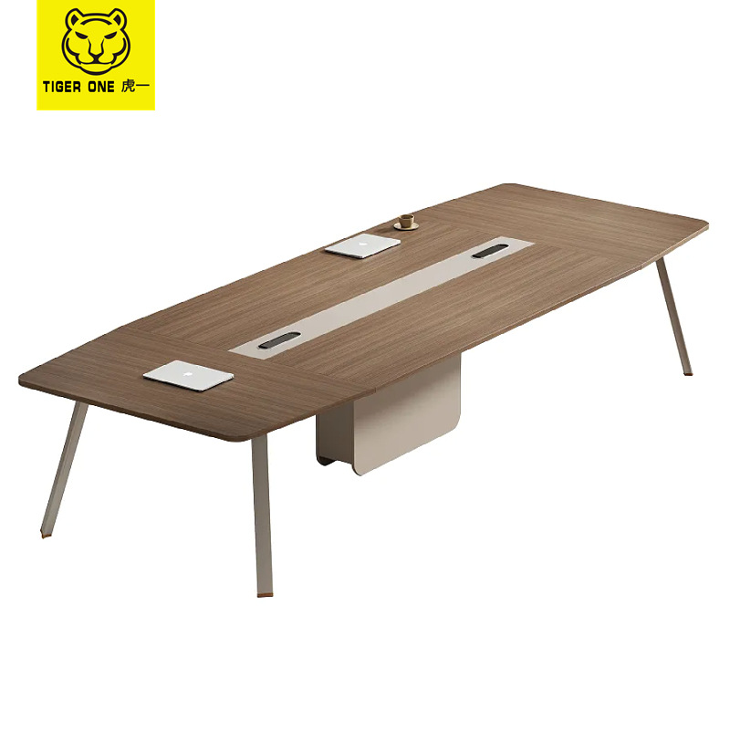 Huyi Office Furniture Conference Table Long Table Negotiation Table Staff Training Table Office Desk Steel Frame Simple Modern