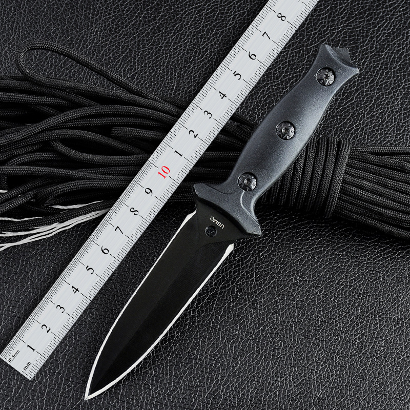 Wilderness camping outdoor survival knife self-defense tactical fighting knife high hardness sharp straight knife field survival knife