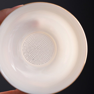 Handmade raw ore all-ceramic integrated sheepskin Jade white porcelain tea strainer tea filter ceramic kung fu tea set Dehua white porcelain