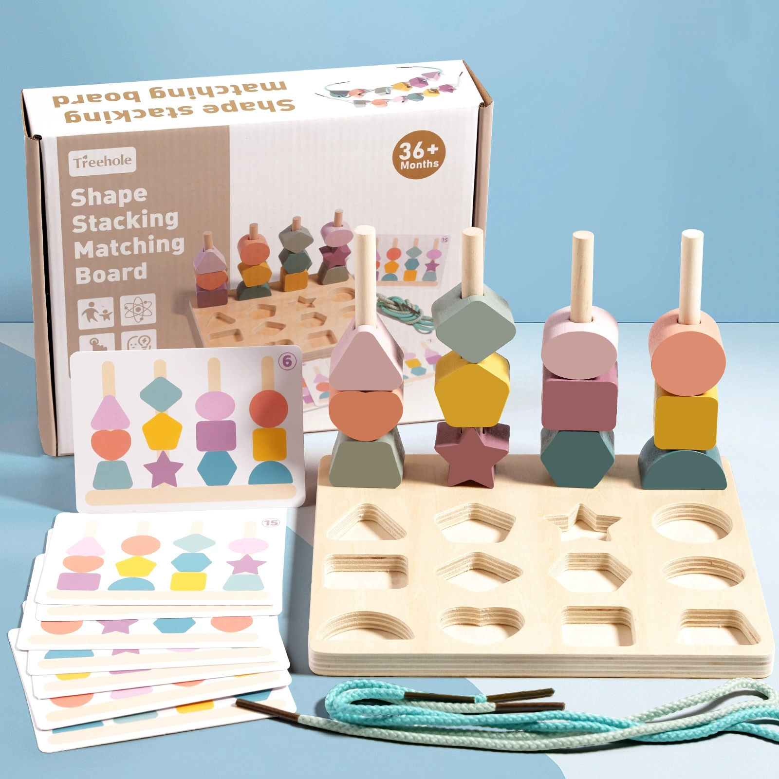 Wooden geometric cognitive constructor, toy, color perception, training, early education