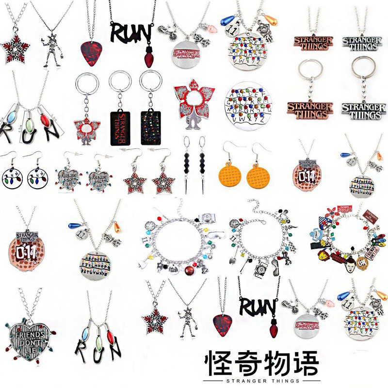 Popular Film and Television Peripherals Stranger Things Pendant Necklace Bulb Letter Alloy Pendant Export Wholesale Manufacturer