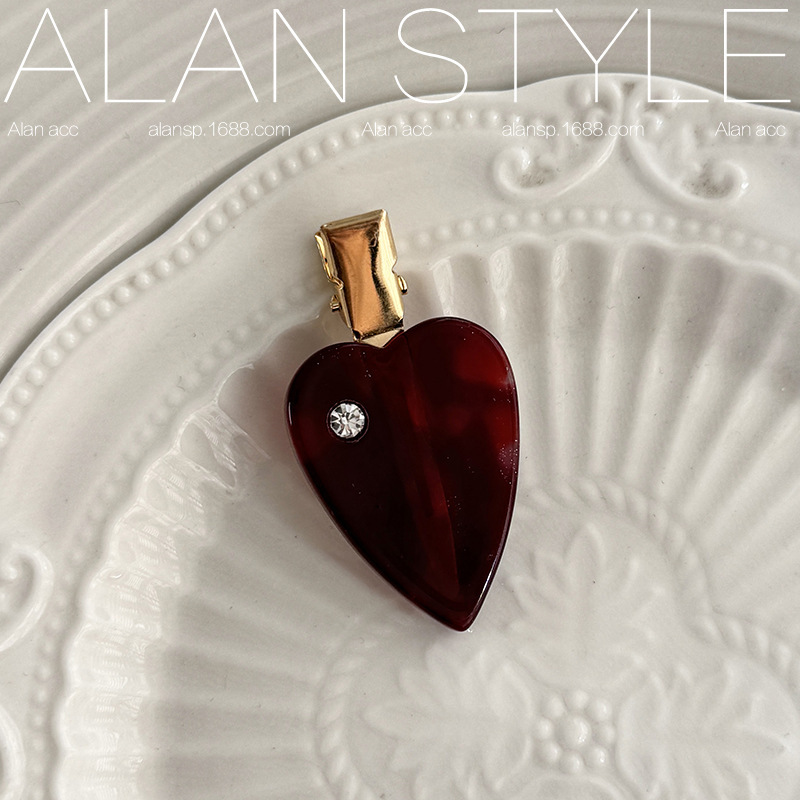 Alan Sweet Girly Star Love ダイヤモンド付きプリンセスヘッドバングヘアクリップ酢酸繊細なヘアクリップサイドクリップ|undefined