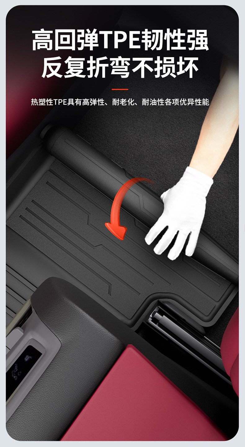 Suitable for Cadillac Ct5 Xt5, All-Weather Tpe Car Floor Mats, Car Accessories, Trunk Mat