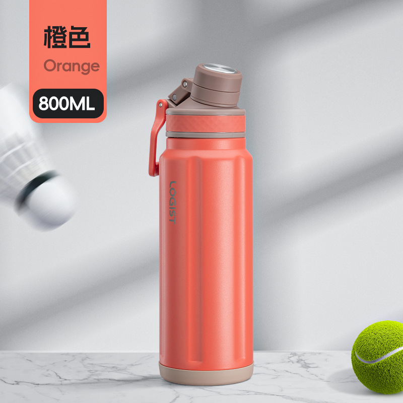 Taza de aislamiento, taza de gran volumen, valor alto, con asa 800ml, taza de agua de acero inoxidable grueso 304 real, personalización portátil