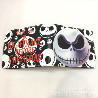 Skull Jack The Nightmare Before Christmas Coin Purse JACK Short Zipper Wallet Leather Wallet Card Holder Wallet
