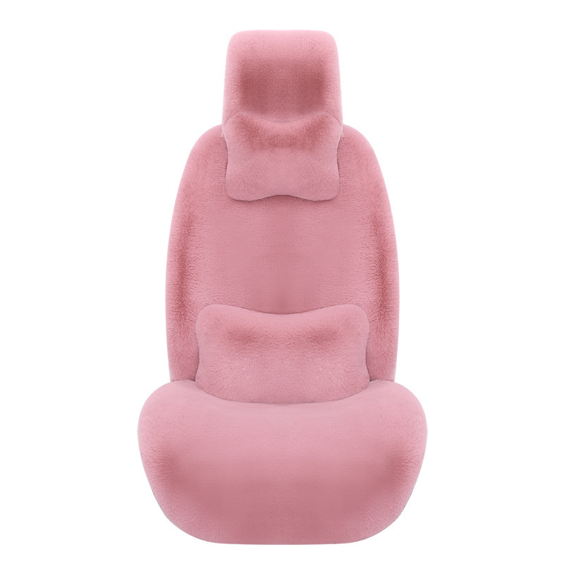 メーカー卸売 冬用ウサギ毛ぬいぐるみカーシートクッション ウサギ毛短毛ぬいぐるみ後部座席一体型シートクッション 冬用厚手|undefined