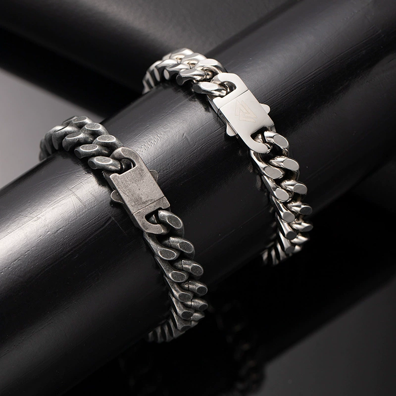 Трансграничный европейский и американский стиль, модный хип-хоп браслет из титановой стали, кубинская цепочка из нержавеющей стали, стиль панк, простые модные модные крутые украшения для рук