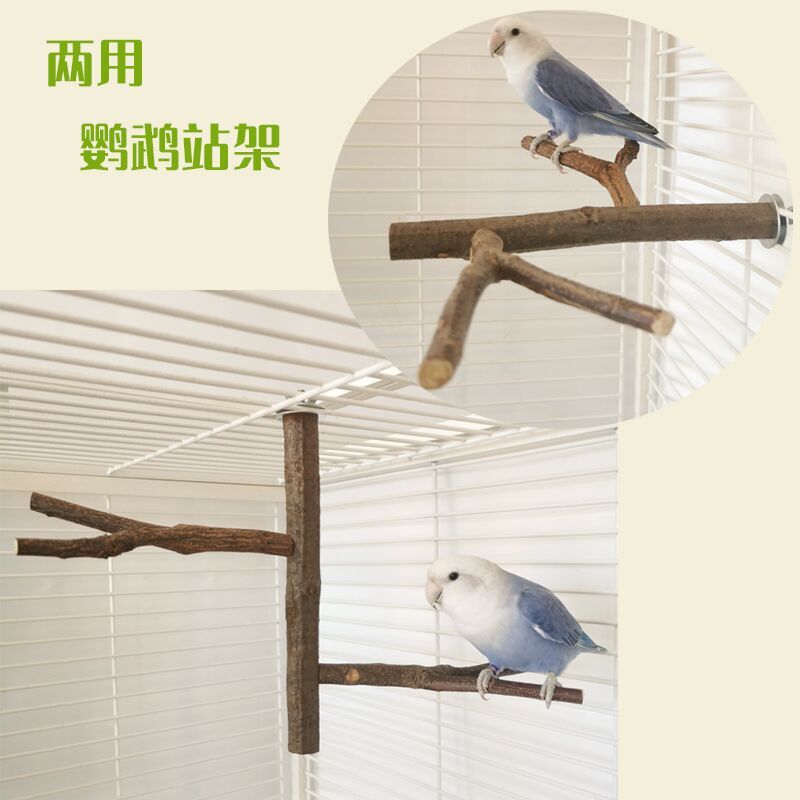 Xuanfeng Peony Parrot Stand Pole Toy Bird Tree Branch Bifurcation Stand Stand Stick Bird Cage Inner Supplies Grinding Claw Perch Wood
