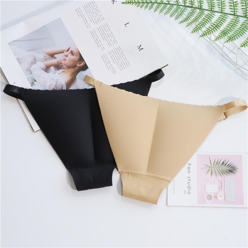 Butt-Lifting Panties for Women, Seamless Invisible Swimwear Bikini Thong, Fake Butt Pads, Low-Rise Triangle