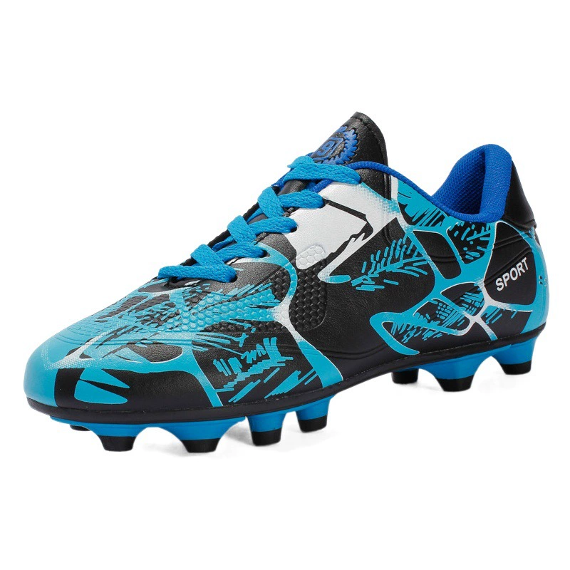 Детские футбольные бутсы для трансграничной торговли, низкие спортивные кроссовки для мальчиков и девочек, нескользящие бутсы для игры на траве, тренировочные кроссовки, кроссовки с длинными шипами для учащихся начальной школы