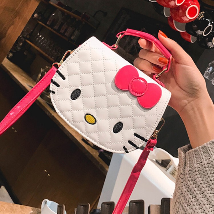 2026 New Cartoon Cute Korean Style Kelly Bag Shoulder Bag Fashionable Cat Crossbody Bag Casual Versatile Crossbody Bag