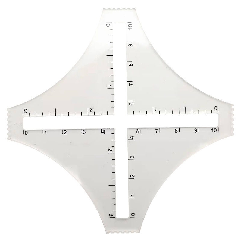 Diseño de prendas de vestir acrílico 90 ° regla de costura de tela de corte de tela doble regla de patrón de tela de corte