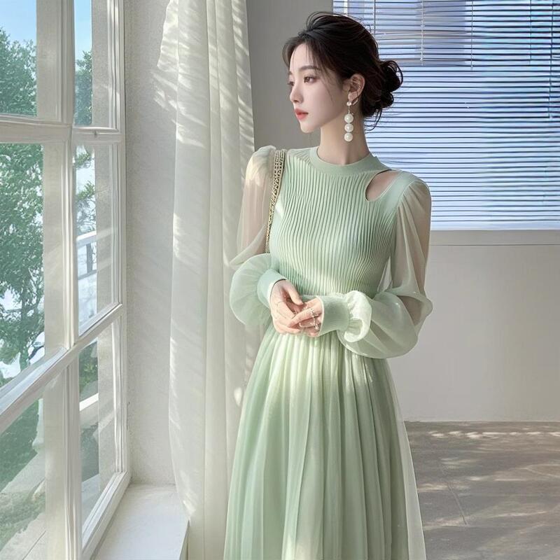 2026 Spring New Fashion French-Style Light Luxury High-End Dress with Unique and Elegant Green Mesh Design for Important Occasions 2026 Spring New Fashion French-Style Light Luxury High-End Dress with Unique and Elegant Green Mesh Design for Important Occasions