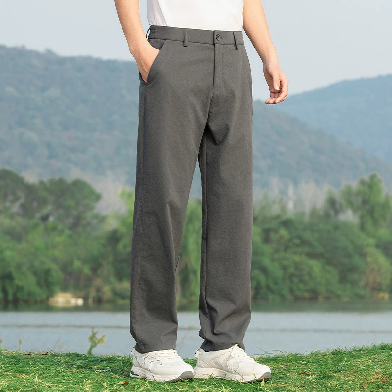Три анти-морщинистые молодые мужские брюки коммутирующие свободные ленивые брюки Летние тонкие ледяные брюки Мужские брюки повседневные брюки