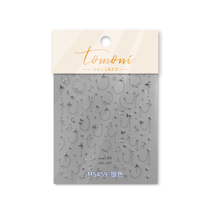 Tomoni dorado pegatinas de uñas sin pérdida de cooperación japonés retro pegatinas de uñas al por mayor mariposa MS459