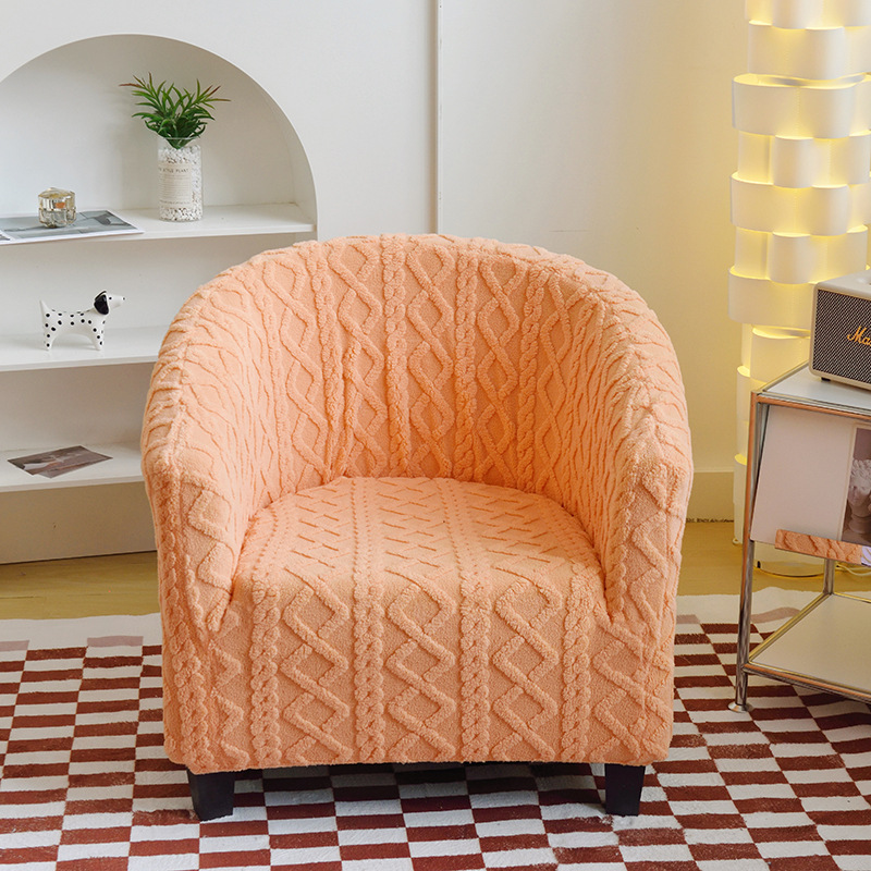 Anti-Scratch Half-Round Armchair All-Season Universal, Non-Slip Chair Cover, Comfortable And Warm Sofa Cover_voghion.com