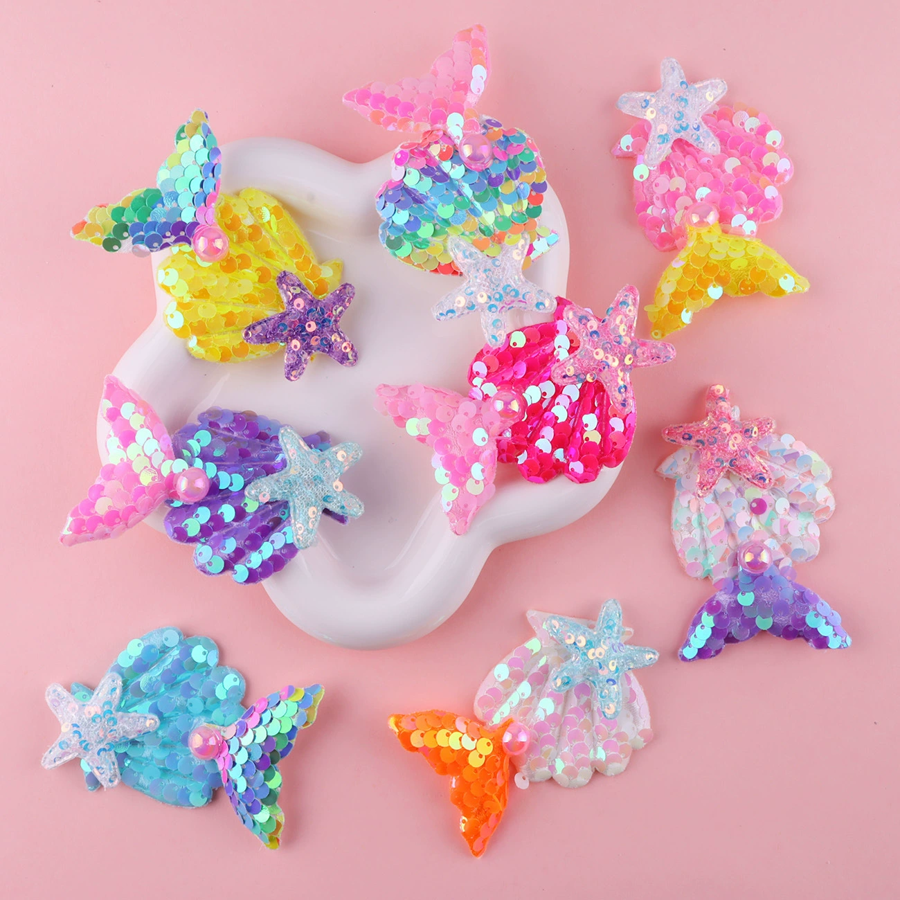 Детская заколка для волос с русалкой из мультфильма, милая заколка с блестками, морская звезда, утконос, маленькая заколка в виде океана, аксессуары, женские аксессуары через границу