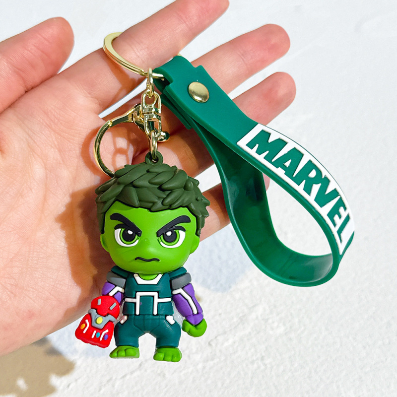 漫画スーパーヒーロー人形ストラップキーチェーンアイアンマン人形シンプルなキーホルダーかわいいペンダント卸売り|undefined