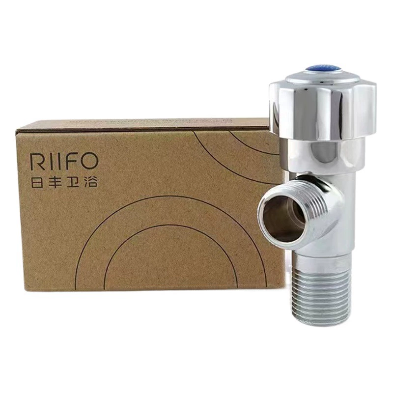 Рифэн Все Медь горячей и холодной угловой клапан 4 точки 20 толщиной горячей и холодной треугольный клапан водонагреватель Туалет Универсальный угловой клапан 1056