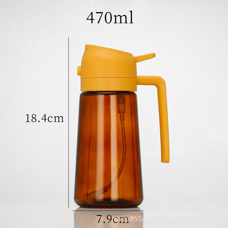 Nuevo tipo de pulverización de doble propósito de vidrio de aceite de pulverización de aceite de cocina doméstica sin colgar aceite a prueba de fugas de aceite de salsa de soja botella de vinagre