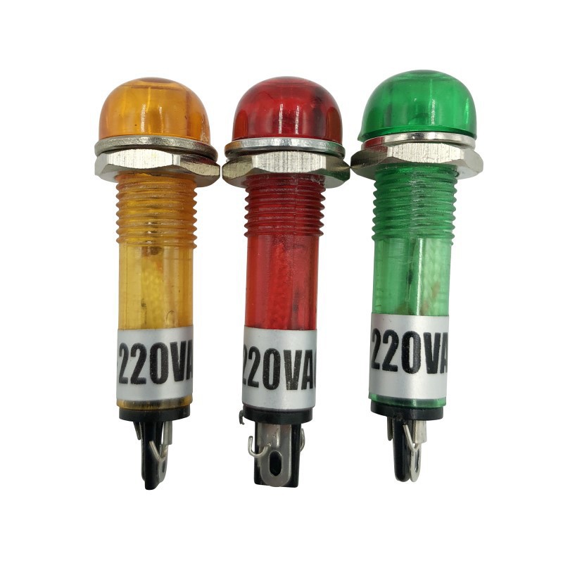 厂家批发PL-101C口径7mm低压电器指示灯 圆头设备指示灯LED信号灯