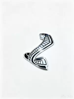 Personalized 3D three-dimensional Mustang car emblem, Shelby front grille emblem, Mustang car emblem, modified Cobra tail emblem, personalized and creative (Car logo) - adhesive-type-for-flat-surfaces-silver-black-on-the-left