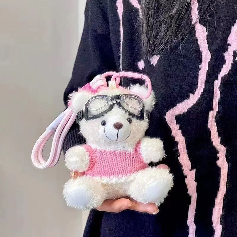 Jinnew ニットセーターパイロットパンダぬいぐるみペンダントキーホルダーかわいい小さなペンダントギフト卸売|undefined