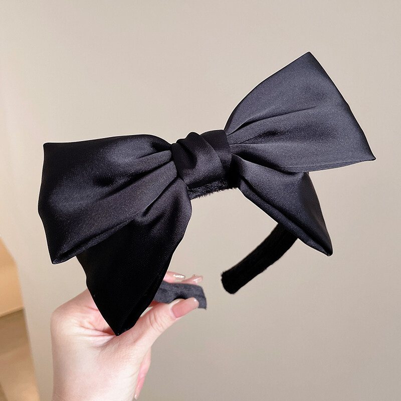 Banda para el cabello con pliegues en la parte superior del cráneo alto, horquilla de lavado de cara negra 2025 nuevo paquete de cabello a presión rojo neto, diadema de todo fósforo para mujeres