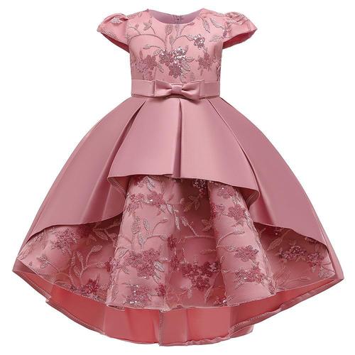Amazon European and American Sequin Girls' Train Birthday Party Girls' Fashion Show Performance Gown Flower Girl Dress