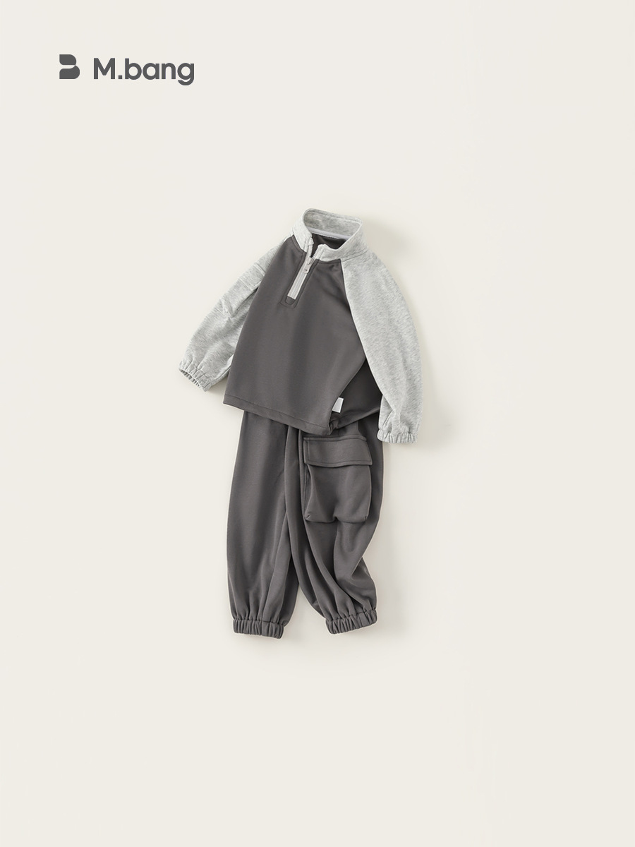 Ropa para niños Youbao, traje para niños, estilo nuevo de primavera y otoño 2026, sudadera con cuello alto para niños, pantalones deportivos casuales, conjunto de dos piezas image 4