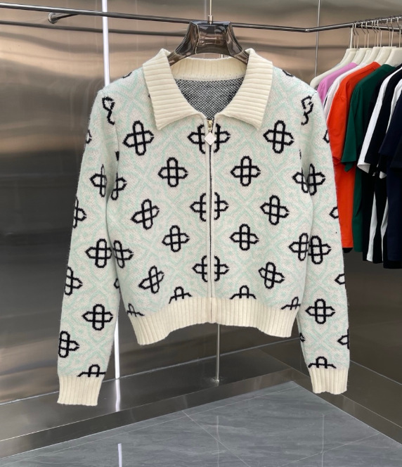 Comercio exterior casa Casablanca suéter suéter de manga corta jacquard cardigan polo pareja pantalones cortos traje