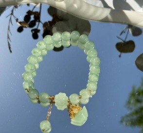 S079-Pulsera de cuentas de jade Donglin con bolsa de dinero#SZ–341