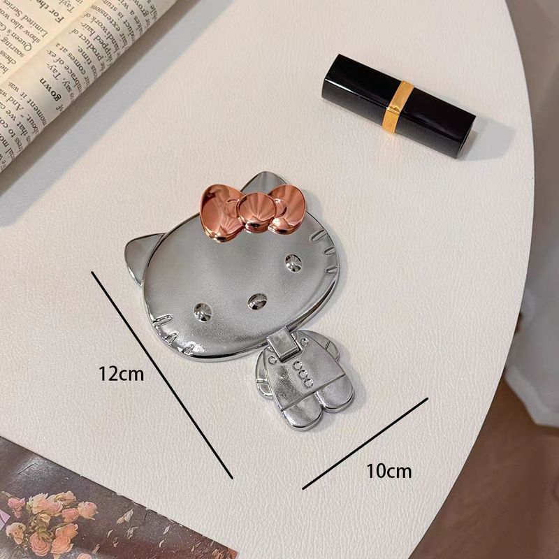 かわいいキティ猫小さなミラー女性ポータブルミニハンドヘルド化粧鏡学生かわいい折りたたみ化粧鏡|undefined