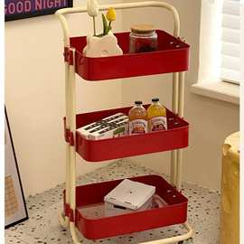 家用网红小推车置物架卧室客厅整理架子可移动零食杂物落地收纳架
