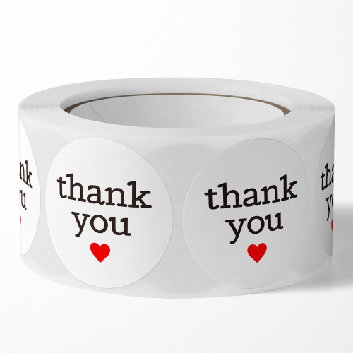 Circular white decorative gift tag thank you sticker copperplate paper thank you for your order store gift seal sticker