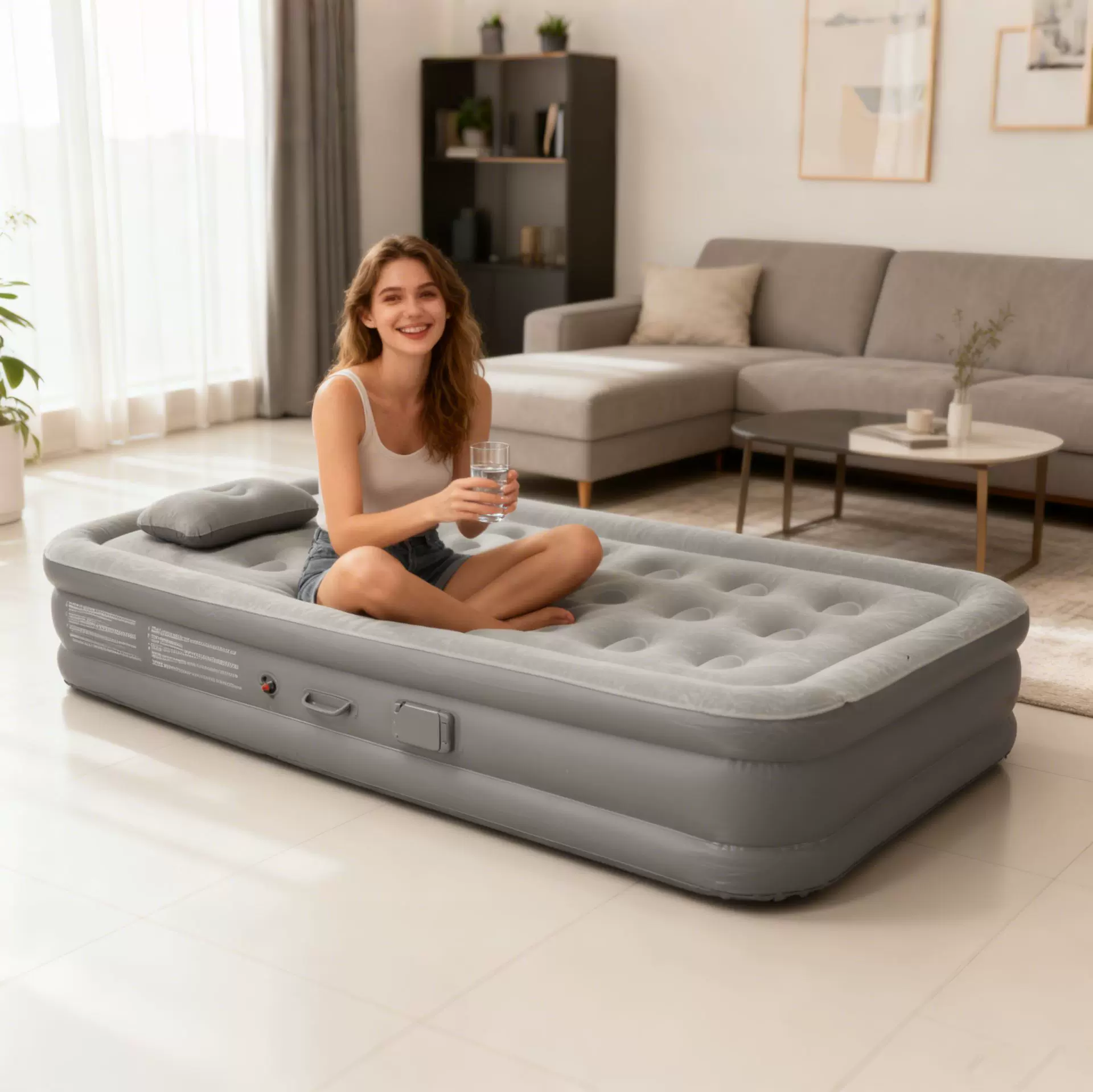 自动充气床懒人打地铺户外充气帐篷床垫用家用双人气垫床折叠床