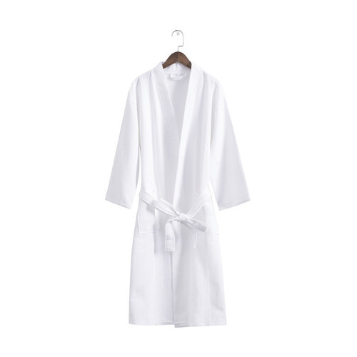100% Cotton Waffle Bathrobe, All-Cotton Beauty Salon Bathrobe, Absorbent Mid-Length Hotel Waffle Bathrobe, Embroidered Logo