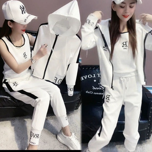 2025 autumn and winter new fashion hooded zipper sweater coat sleeveless vest pants suit