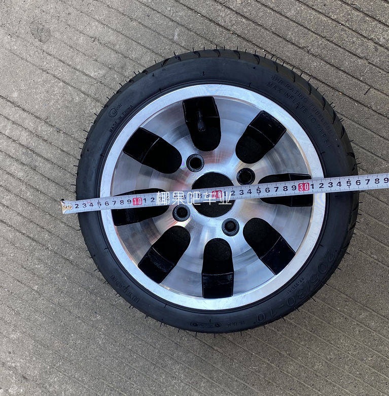 Four-Wheel Off-Road Motorcycle, Beach Bike, Go-Kart, 205/30-10 Inch Road Tire, Vacuum Flat Tire Wheel Hub