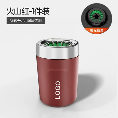 smoke extinguishing, ash collection, Car ashtray - b3-luminous-ashtray-volcano-red-with-logo