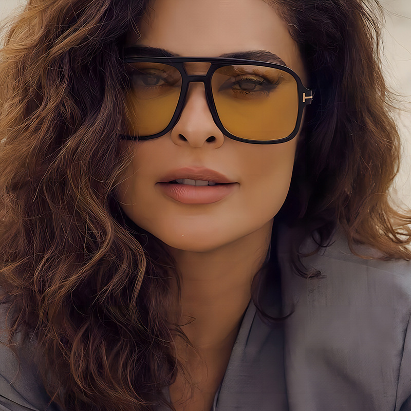 25g Weight Full Frame Glasses Structure Sunglasses Classification PC, UV400 Protection Lens Material Square Glasses Style Travel, Party Occasion Solid Color Pattern All Seasons Season Unisex Gender Streetwear Style Grey, Black Color Streetwear Solid Color PC UV400 Protection Square Full Frame Women's Sunglasses 2