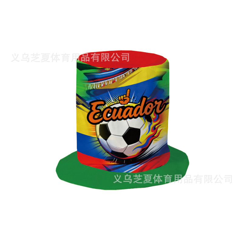 Copa del Mundo Nueva impresión digital de sombreros de poliéster fanáticos de fútbol suministros de sombreros de apoyo