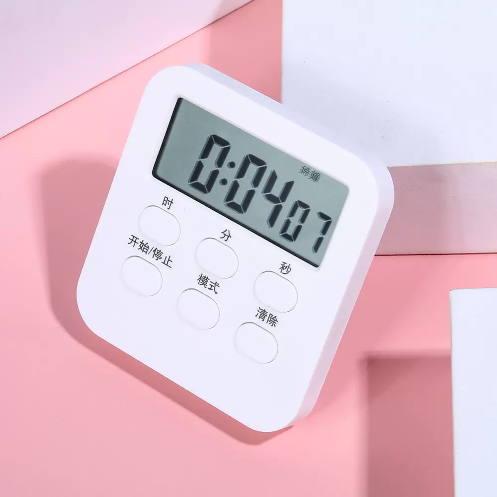 跨境多功能LED电子计时器现代简约厨房定时器桌面时钟工厂批发