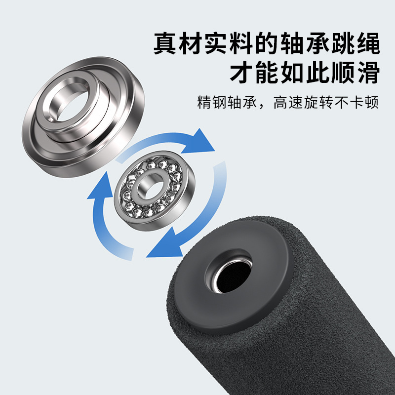 尼龙编织轴承泡棉跳绳成人室内健身运动体能训练加粗瘦身燃脂跳绳|undefined